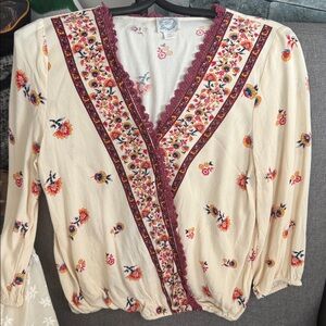 Blue Rain Surplice Shirt